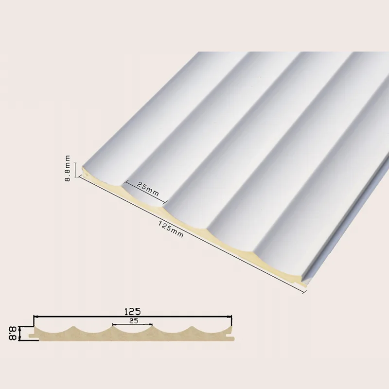 125 Суцільна врізна 5-сітка рифлена стінова панель
